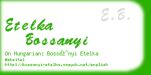 etelka bossanyi business card